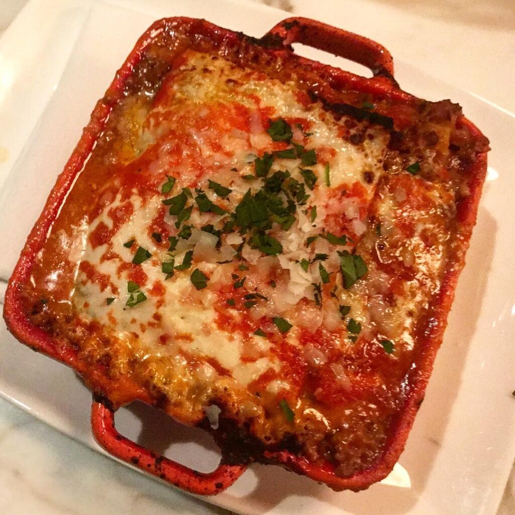 Lasagna from Enzo's Hideaway at Disney Springs in Orlando